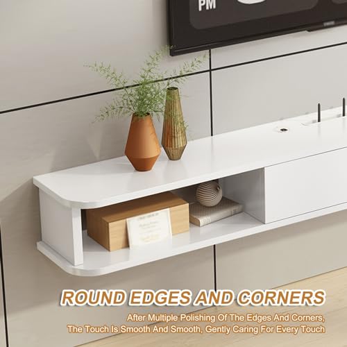 Console de divertissement moderne meuble TV mural marron compact - 3