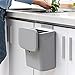Kosz na śmieci kuchenne, 9 l, wiszący kosz na śmieci z pokrywką, z przesuwną pokrywą, kosz na śmieci na drzwi, kosz na śmieci do szafy, kosz na śmieci kuchenny, pudełko wielofunkcyjne (szary)