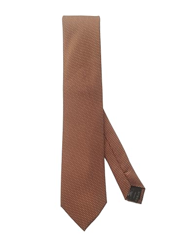 Pertegaz - corbata de seda natural tejida jacquard con micro motivos, talla 8x148cm, color naranja