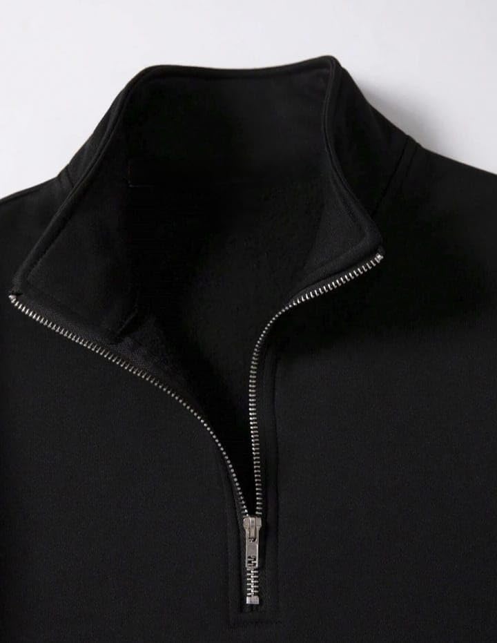 Image of Mack Jonney Men's Fleece Half-Zip High Neck Sweatshirt | Warm & Stylish Winter Wear -M4563