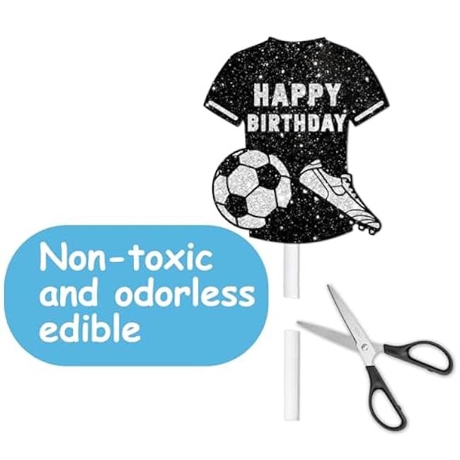 18pcs Glitter Football Jersey Cupcake Topper Soccer World Cup Theme Decor Supplies Athletes Boys Men Happy Birthday Party Decoration