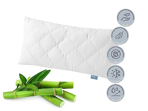 XDREAM Bambus Kopfkissen perfekt für alle Schlafpositionen | Pflegeleicht und umweltfreundlich | Allergiker geeignet | feuchtigkeitsabsorbierender...
