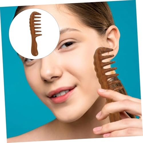Image of Teeth Massage Comb Styling Comb No Static Wooden Combs Sandalwood Comb Wood Hair Comb for Hair Wide Tooth Comb Afro Comb Woman Hairdressing Tool