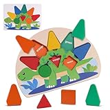 Hainue Juguetes Montessori 2 años,Puzzles de Madera Juguetes Bebes,Puzzles Dinosaurios Infantil 1 2 3 Año,Rompecabezas Madera para Regalo Cumpleaños Navidad