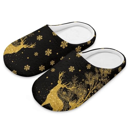 Women's Christmas Santa Clause Print Slip-on Slippers Warm Lightweight Memory Foam Indoor House Shoes2