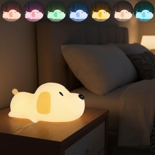 Image of LED Night Lights Touch Sensor, USB Rechargeable, 7-Color Changing Lamp for Kids' Room & Baby Gift | Night Light | (Dog-LAMP)