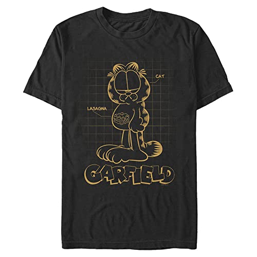 Nickelodeon Camiseta masculina Big & Tall Garfield Schematic manga