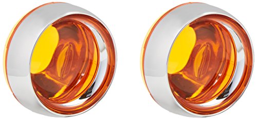Kuryakyn 2268 Motorcycle Lighting Accessory: Front Turn Signal/Blinker Lights Deep Dish Bezels for Honda, Kawasaki Motorcycles, Amber Lens, Chrome, 1 Pair