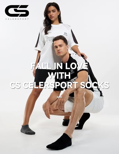 Image of CS CELERSPORT 6 Pairs Ankle Athletic Running Socks Low Cut Sports Tab Socks for Men and Women