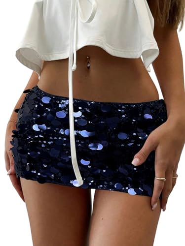 Image of Floerns Women's Sequin Low Waist Mini Skorts Night Out Skirt Shorts
