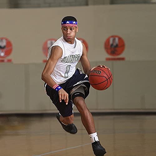 image for SHANGXING 2 Set American Flag Sports Headband & Wristband- Striped Swe