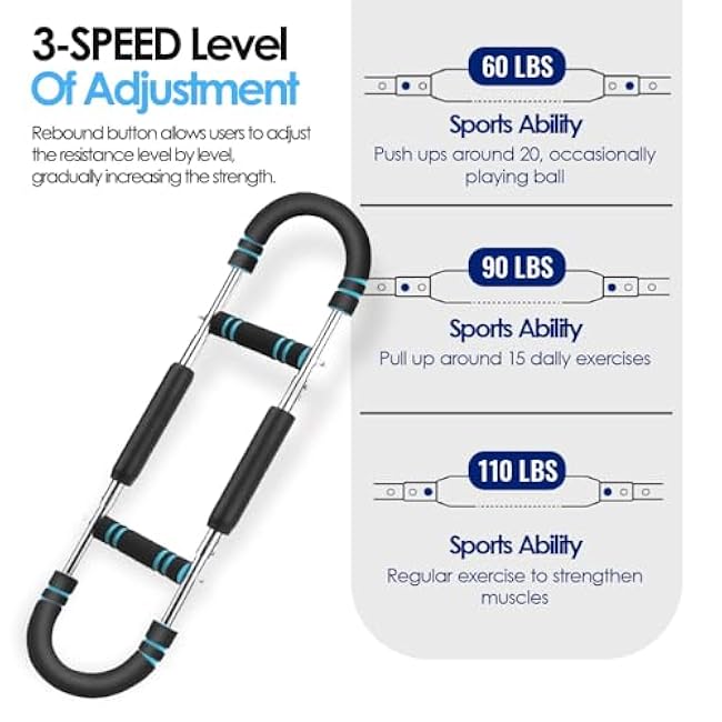 Twister Arm Trainer, Adjustable Chest Trainer (60¨C110 lbs) for Chest, Arm & Shoulder Workout, Detachable Chest Workout Equipment for Enhancing Upper Body Muscle