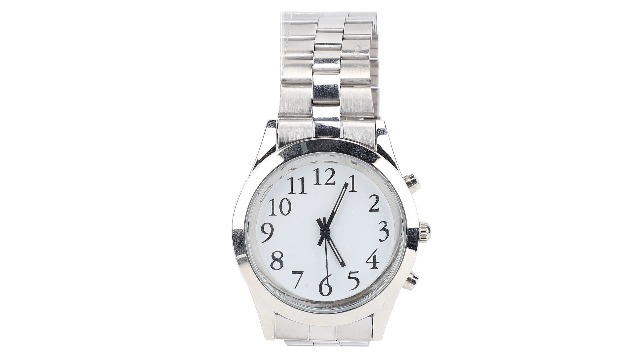 Orologio parlante atomico, orologio da polso semplice e moderno per anziani, facile da leggere per non vedenti con disabilità visive, orologio con display digitale per un orario preciso, Nero