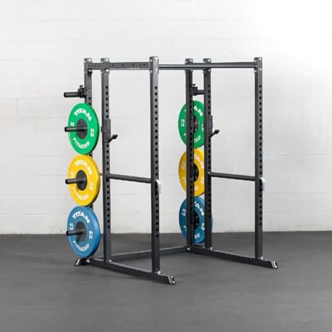 Titan Fitness 4 Pack T-2 Series Weight Plate Holder Attachments, J-Hook Style Mounting, Weight Plate Storage