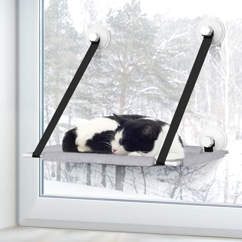 Cat Window Perch, Cat Hammock for Indoor Cats, Sturdy Window Seat...