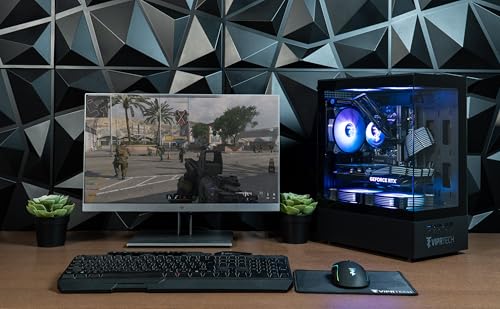 Image of ViprTech Stryker 4.0 Gaming PC - AMD Ryzen 7 (4.4GHz Liquid Cooled), RTX 5060 8GB, 16GB DDR4 RAM, 1TB SSD, 700W PSU, WiFi BT, Win 11 Pro, RGB, Gaming Desktop Computer Prebuilt Tower, Black