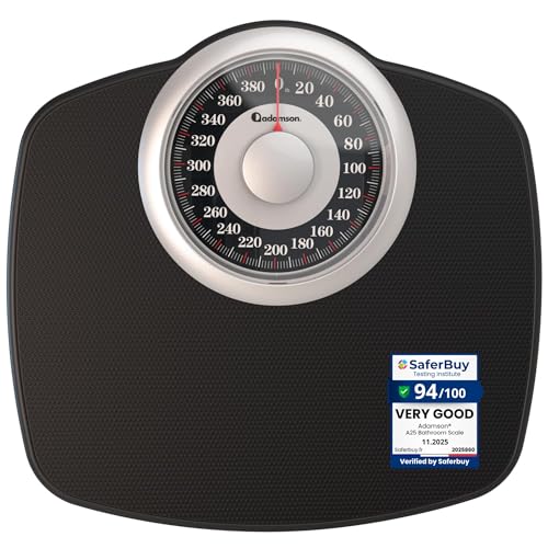 Adamson A25 Scales for Body Weight - Up to 400 LB - New Version - 5.3' Dial on 12.4' x 10.2'...