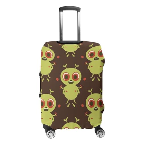 Cartoon Green Alien Luggage Cover, Washable Elastic Suitcase Cover Protector Fit 18-32 Inch Luggage4