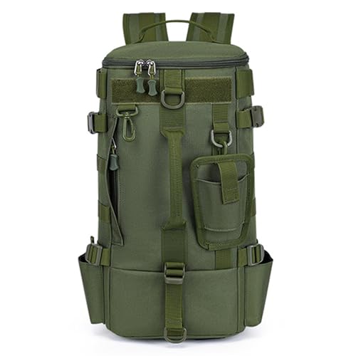 Mochila de pesca multifuncional con portacañas impermeable verde miniatura 1