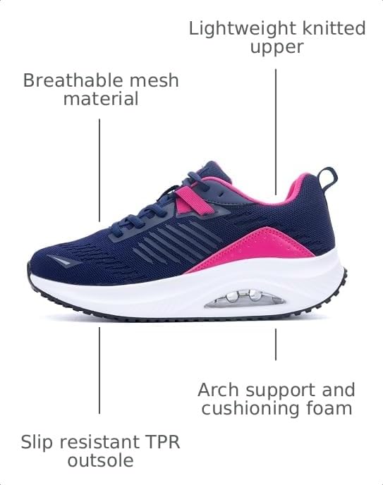 Image of Autper Plantar Fasciitis Shoes Women Walking Arch Support Tennis Casual Athletic Nurse Orthotic Sneakers for Foot Pain Relief