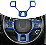 SQQP Steering Wheel Cover Trim Interior Decoration Accessories for 2011-2018 Dodge Ram1500 2500 3500 (Blue)