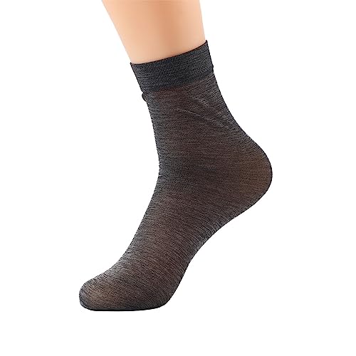 Leadigol 10 Pairs Mens Ultra Thin Dress Socks,Soft Sheer Business Socks,Ultra Thin Breathable Ankle Socks,Silk Sheer Dress Socks2