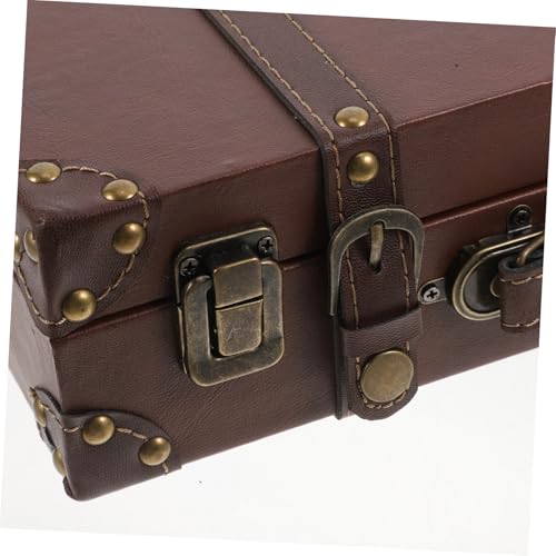 Classic British Style Suitcase Vintage Trunk Storage Photo Leather Finish Multi-purpose Organizer3