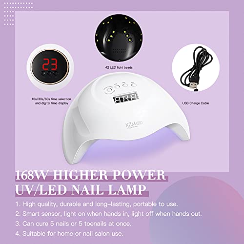 RSTYLE Shellac Set Starterset mit Lampe 168 W, 16 Farben Nagelset Starterset Gelnägel mit 168w Nagellampe UV Gel Nagel… – Bild 4