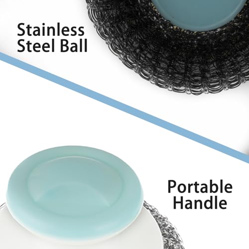 Amabro Stainless Steel Scrubber with Handle - Image 3