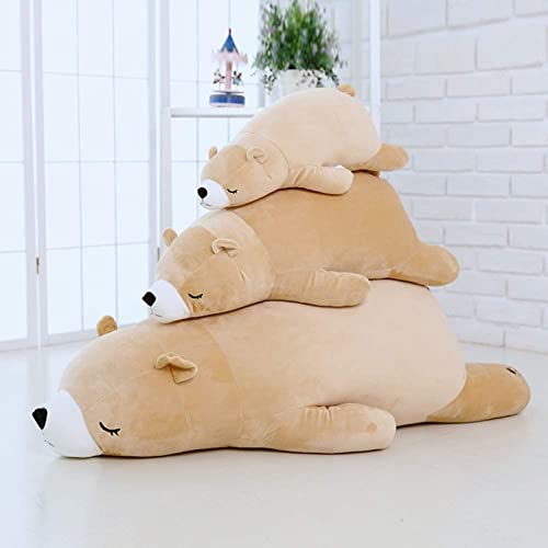 シロクマ 抱き枕 プレミアム ねむねむ くま とろけるような肌触り クマ 柔らかい ぬいぐるみ だきまくら クッション すやすや寝る 熊 ブラウン 50-110cm