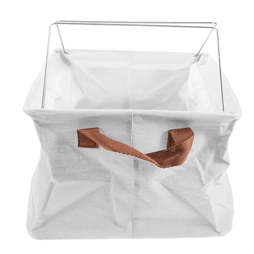 KOCKSHION 棉素材とスチールフレーム採用 折りたたみ式収納バスケット 軽量で持ち運び簡単 衣類や雑貨の整理に シンプルカラーでインテリア