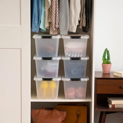 Image of IRIS USA 6-Pack Clip Box with Latching Lids, 13 Quart Craft Storage Bins, Art & Writing Supply Containers for Home, Office & Classroom Organization