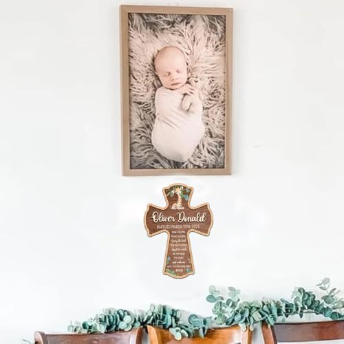 Image of Personalized Baptism Cross wood sign, Wooden sign Baptism gifts for Baby, Baptism Gift Girl /Boy, Christening Gifts Crosses for children, Baptized Cross Sign, Dedication Gift, Christening Gifts - A1