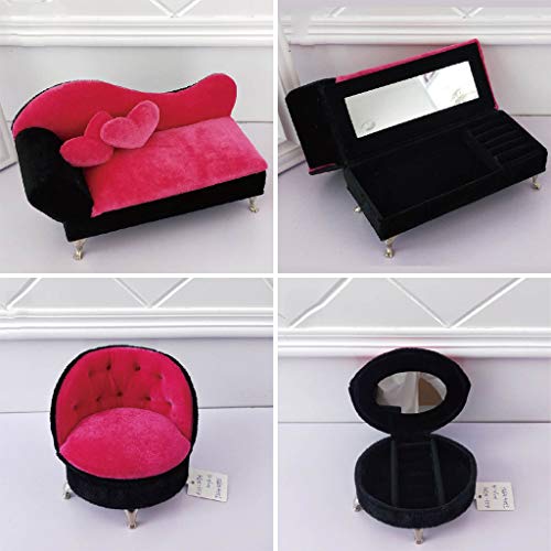 YO-HAPPY Couch Sofa, Puppenhaus Phantasie Couch Sofa Schmuck Aufbewahrung Organizer Box kann Sessel Sofa öffnen – Bild 3