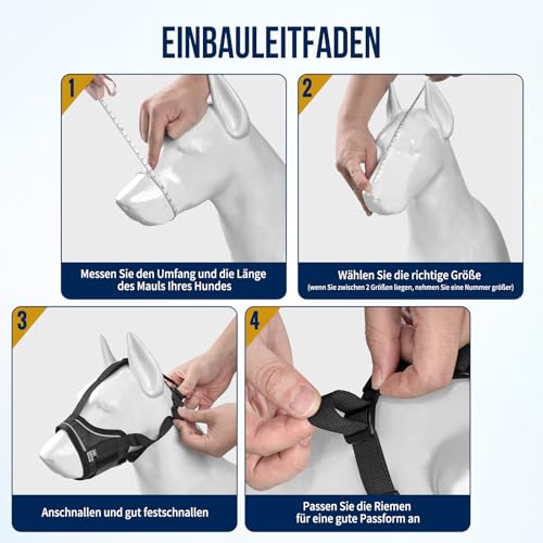 OneTigris Maulkorb, Nylon-Maulkorb Für Hunde Verstellbares Gurtband Geeignet für Maulkörbe von mittleren und großen Hunden Verhinderung von Bellen, Beißen und Kauen (XXL)