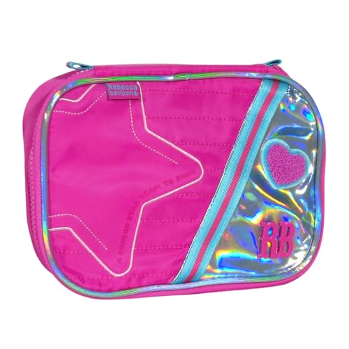 Estojo Rebecca Bonbon Box Crinkle Escolar 36 Elásticos Detalhes Holográficos (Rosa)