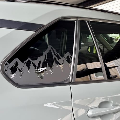 Image of for Toyot@ Rav4 2019-2022 Rear Side Window Mountain Decal, Matte Black, for Toyot@ Rav4 2019-2022 Accessories