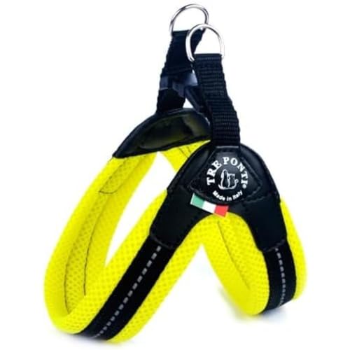 Tre Ponti Imbracatura Cane Striped Yellow Giallo Größe 2.5 (1er Pack) Breathable, Easy to Wear and Remove