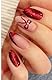 JMEOWIO Nagelfolie UV Härtend Rotes Katzenauge Schleife UV Gel Nail Strips Nagelsticker Nagelaufkleber Nail Art Dekoration Nageldesign Zubehör