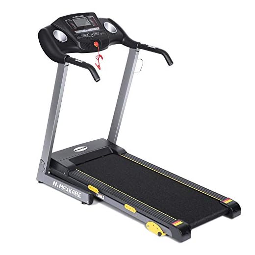 MaxKare Treadmill with 15 Pre-Set Programs, 2.5HP Power, Wide Tread Belt, 8.5 MPH Max Speed, LCD Screen, Cup Holder & Wheels, Easy Assembly，Folding Running Machine, Black (801)
