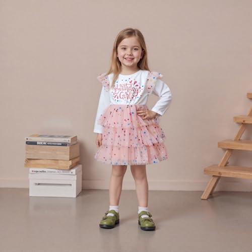 Toddler Baby Girl Birthday Dress Birthday Girl Ruffle Sleeve Sequin Tutu Dresses Little Princess Cake Smash Outfit4