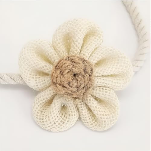Image of Catchy Rope White & (Set of Brown Holders Holdback 2) Curtains Tieback Drapery Jute Tiebacks. Natural Decorative Window Neutral Combo Curtains Floral Curtain Beautiful