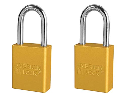 American Lock - A1106YLW Padlock Keyed Aluminum Yellow (Two Pack Aluminum)