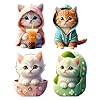 4PCS Car Air Freshener, Cat Air Freshener Vent Clip, Cute Animal Car Interior Accessories, Lovely Cat Shape Aromatherapy Clip Solid Sea Scent Aromatherapy Diffuser For Workplace Bedroom #1