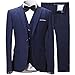 Men's Slim Fit 3-Piece Suit Blazer One Button Suit Jacket Tux Vest & Trousers,Black Suit US Size 36