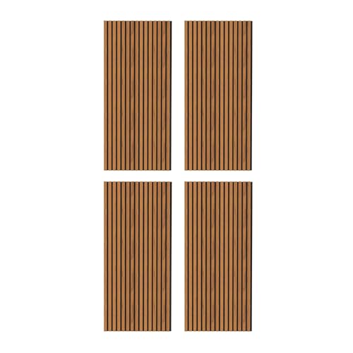 IZODEKOR Pannelli da parete 3D in legno, isolamento acustico, pannelli acustici, in legno, decorazione da parete per soggiorno, rivestimento interno, isolamento acustico, set da 4, noce