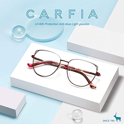 Image of CARFIA Cateye Womens Blue Light Blocking Glasses CA6205