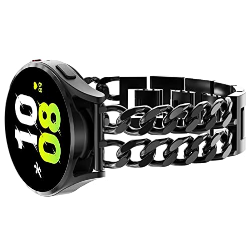 Surace Compatible With Samsung Galaxy Watch 4 Band Galaxy Watch 5 Band 40Mm 44Mm, Galaxy Watch 5 Pro 45Mm Band Women Bracelet 20Mm Metal Steel Chain For Galaxy Watch Active 2 Smart Watch, Black #TOP1