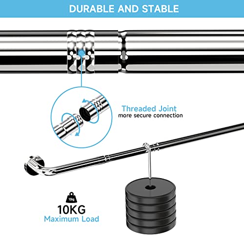 Curtain Rod, Blackout Wrap Around Curtain Rod,Stainless Steel Industrial Curtain Rods For Windows 31.5 To 51 Inches, Adjustable Curtain Rod For Indoor And Outdoor, Simple Modern Design #TOP2