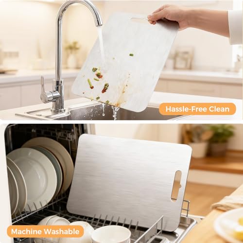 3 Tablas de Cortar de Acero Inoxidable 304, Set Cocina miniatura 5